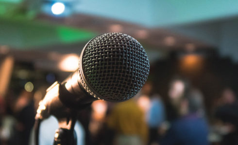 Close up of microphone